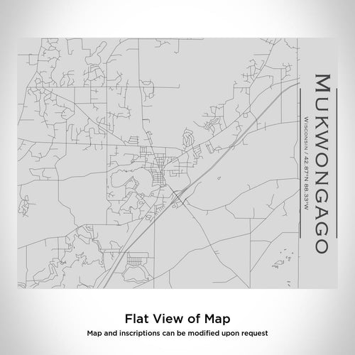 Mukwongago - Wisconsin Map Bottle with Bamboo Top